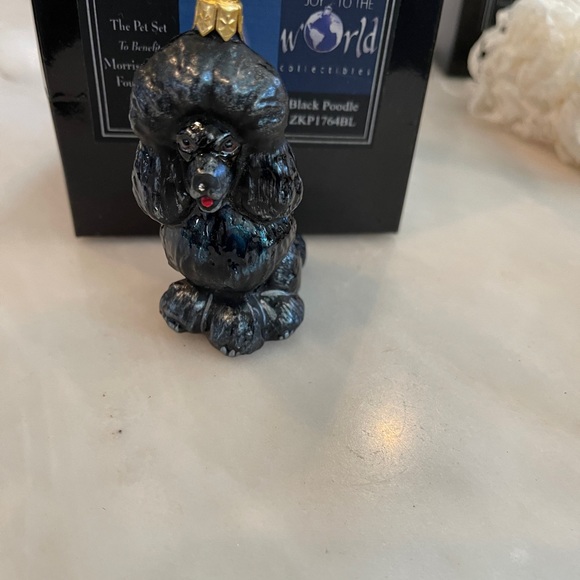 Black Poodle Hand-Blown Glass Ornament by JOY TO THE WORLD.  Made in Poland. - Picture 4 of 7
